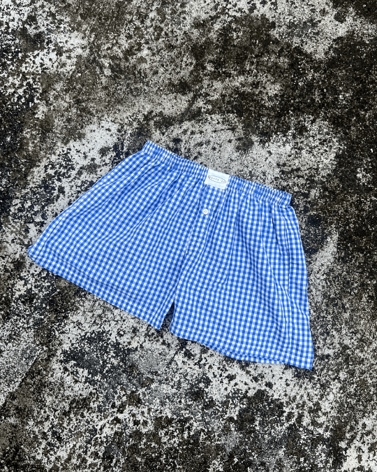 Vintage Checked Boxer – Blue