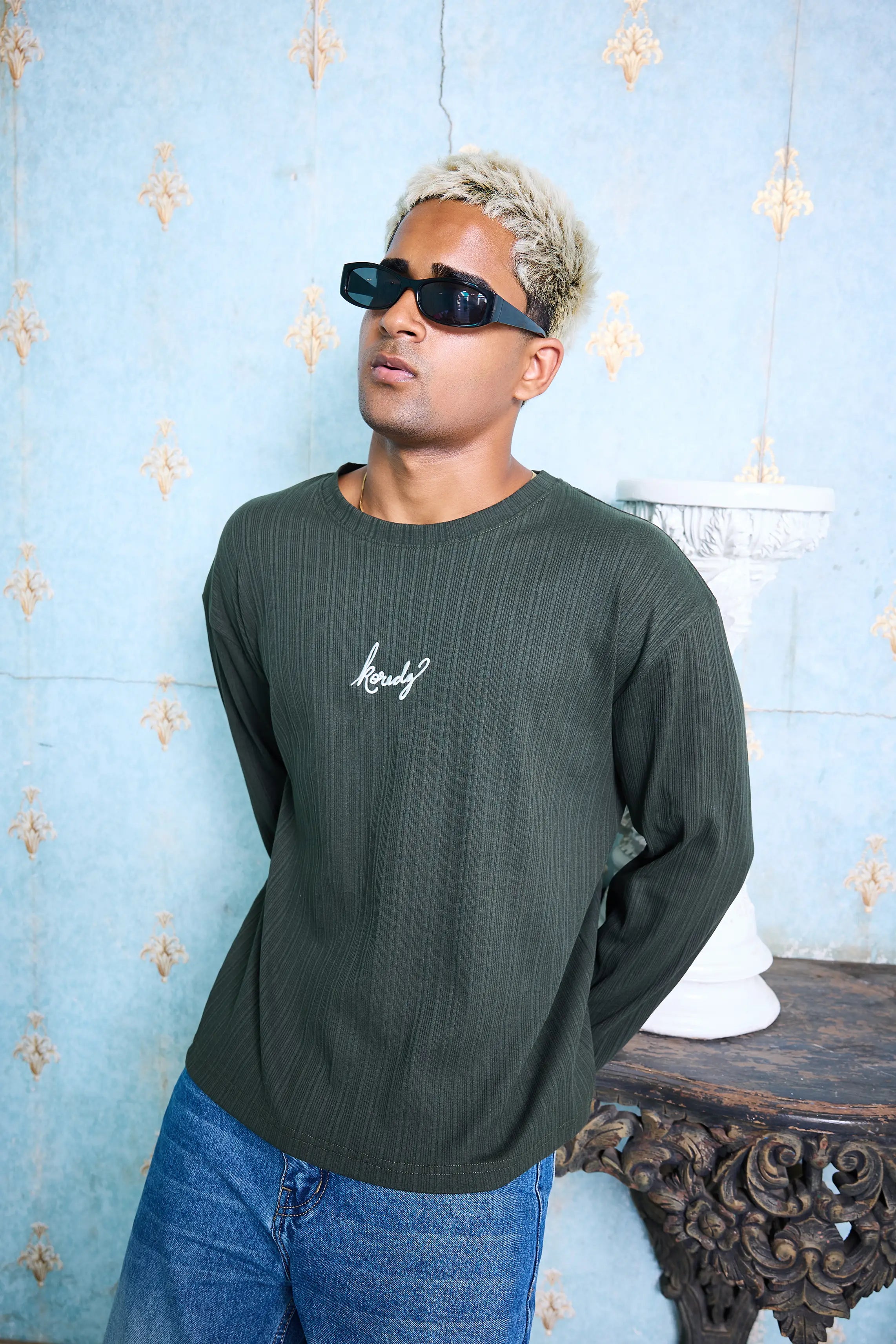 KOREDG JACQUARD FULL SLEEVES T-SHIRT