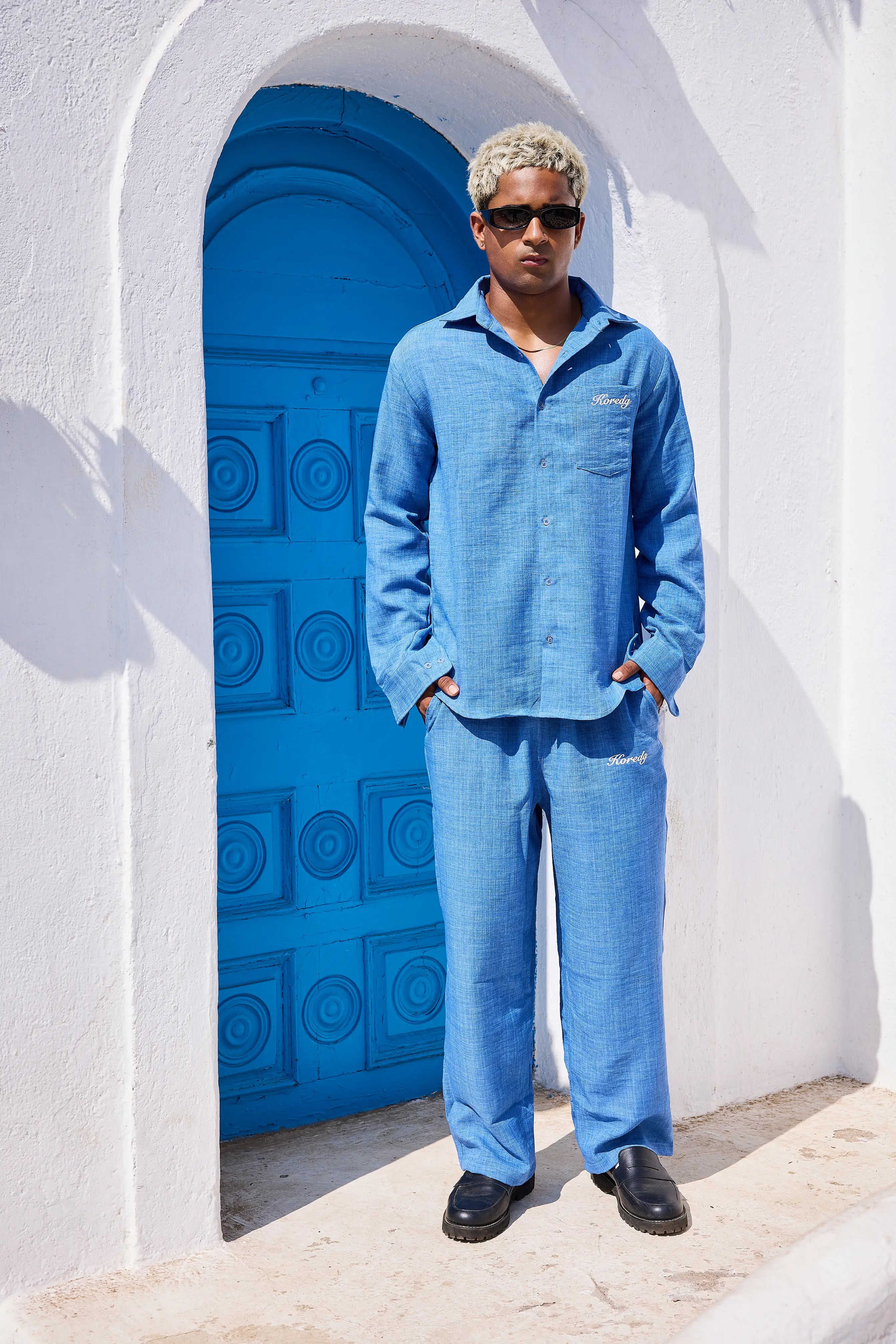 LINEN CO-ORD SET - BLUE