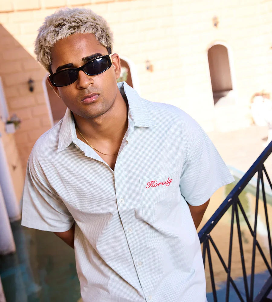 MICRO CHECKS SHIRT - PASTEL GREEN
