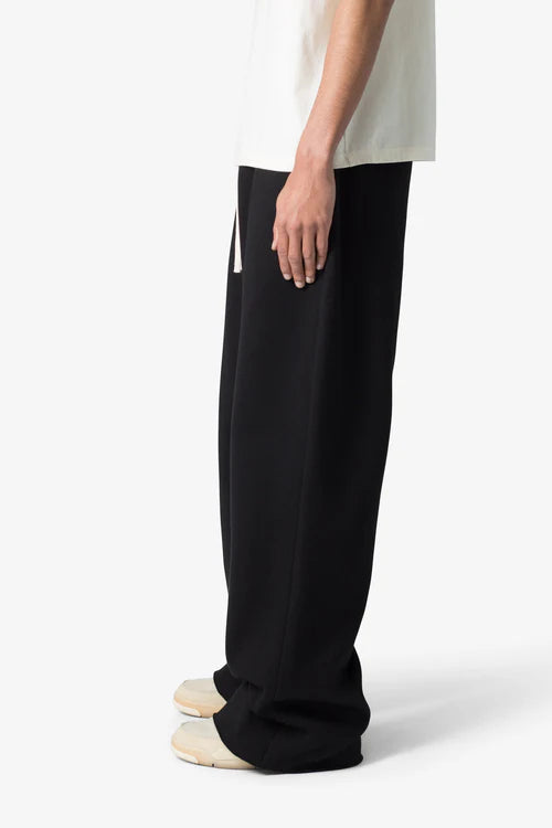 SIGNATURE BLACK WIDE LEG BAGGY SWEATPANTS (350 GSM)