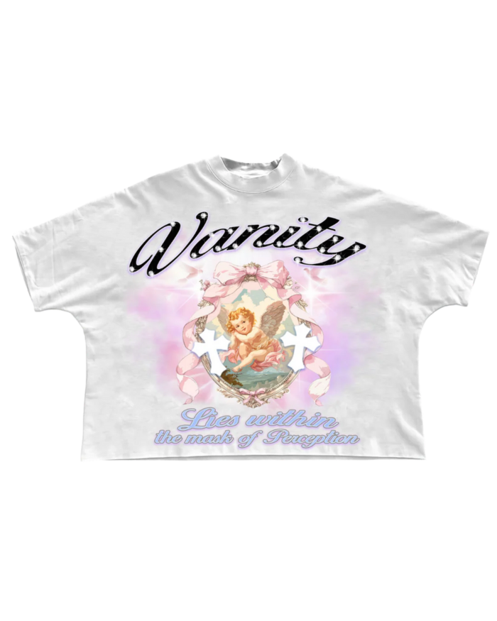 "B" VANITY Rhinestone offwhite cropped oversized