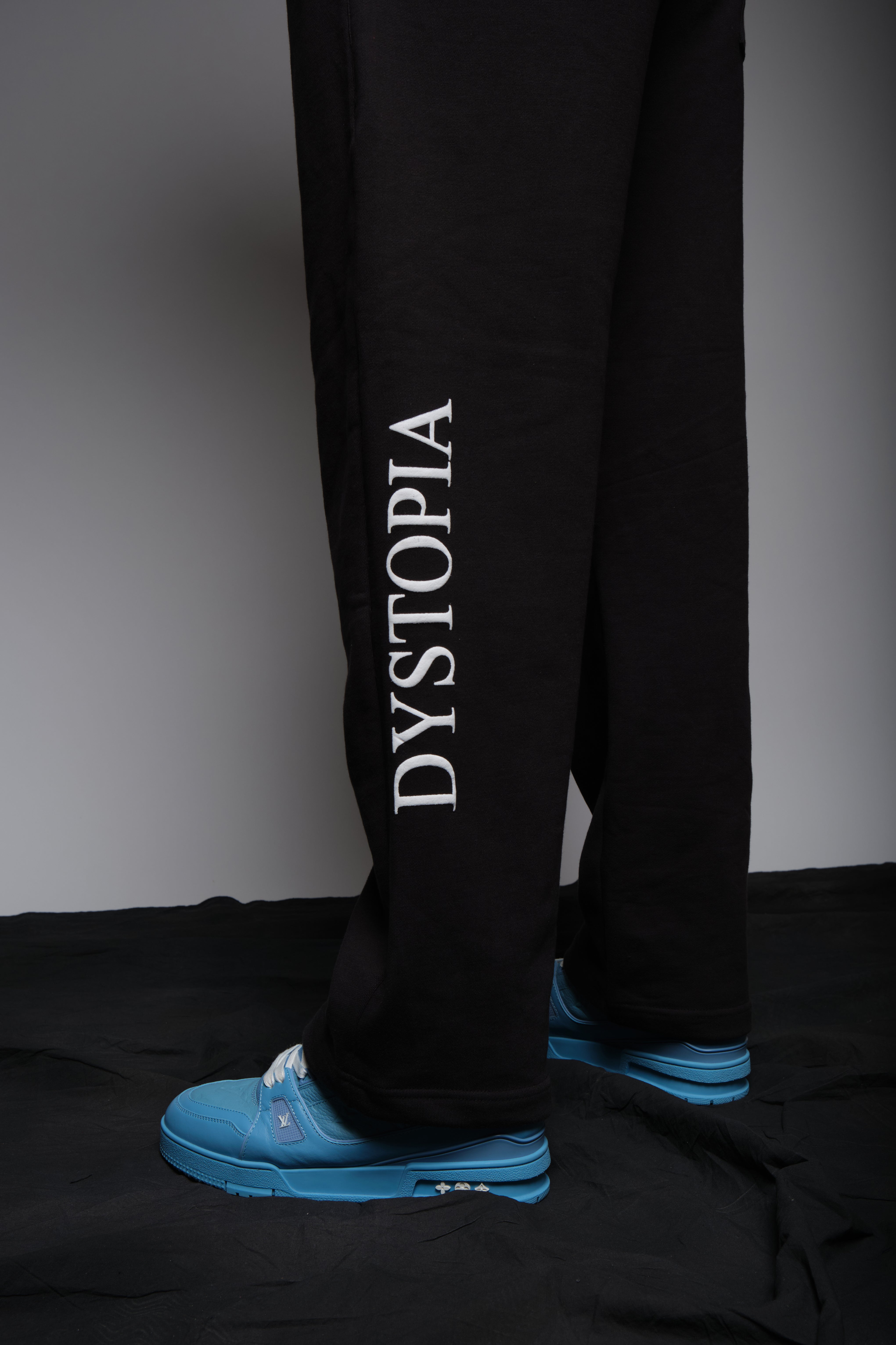 COMPLICATED TRACK PANTS BLACK, DYSTOPIA