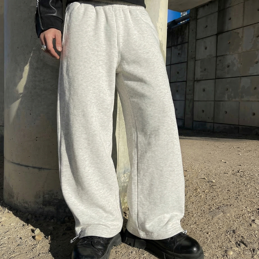 Record Baggy Black Sweatpants