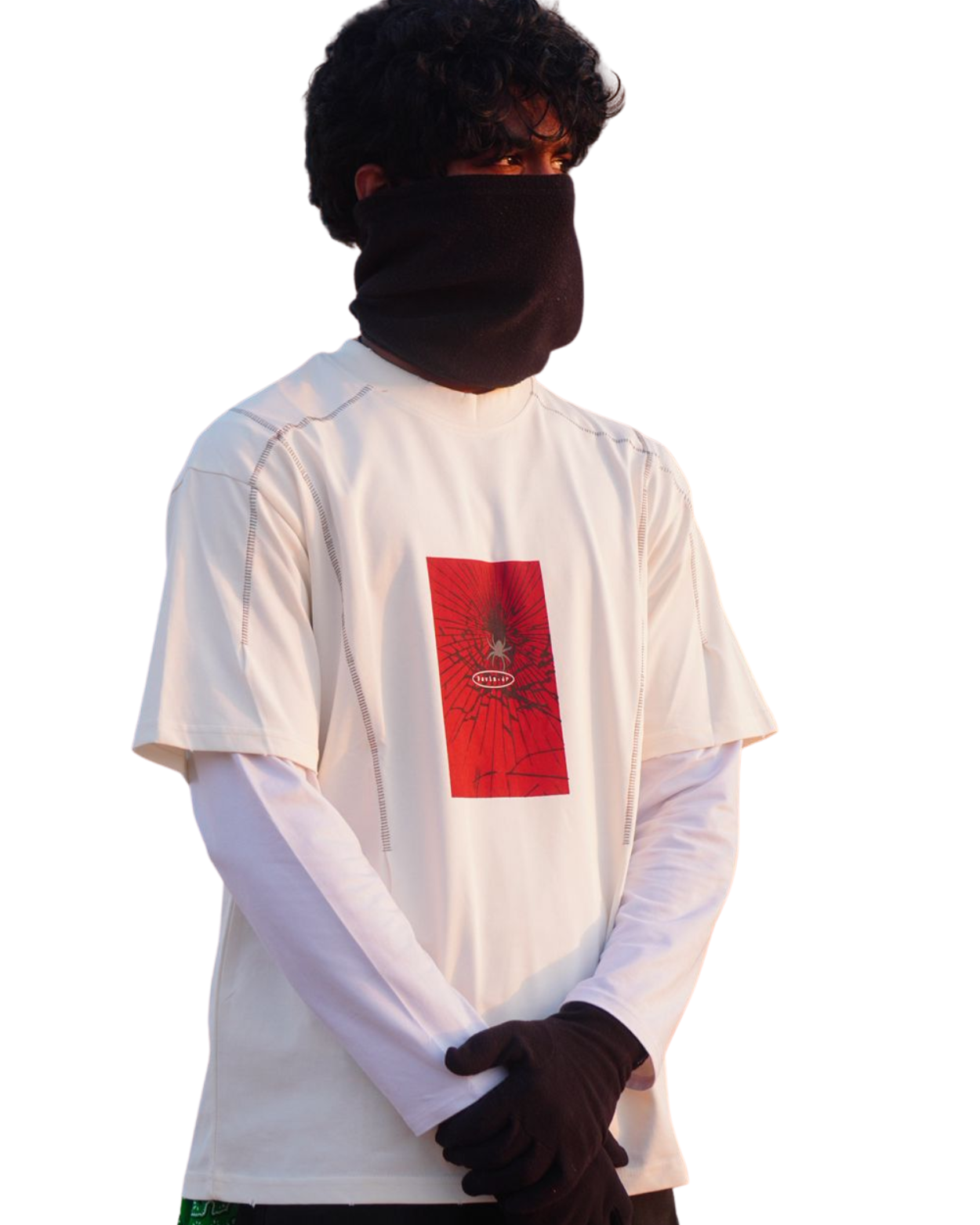 Oversized off white Spider print overlock tee
