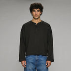 Black Waffle Henley