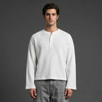 White Waffle Henley