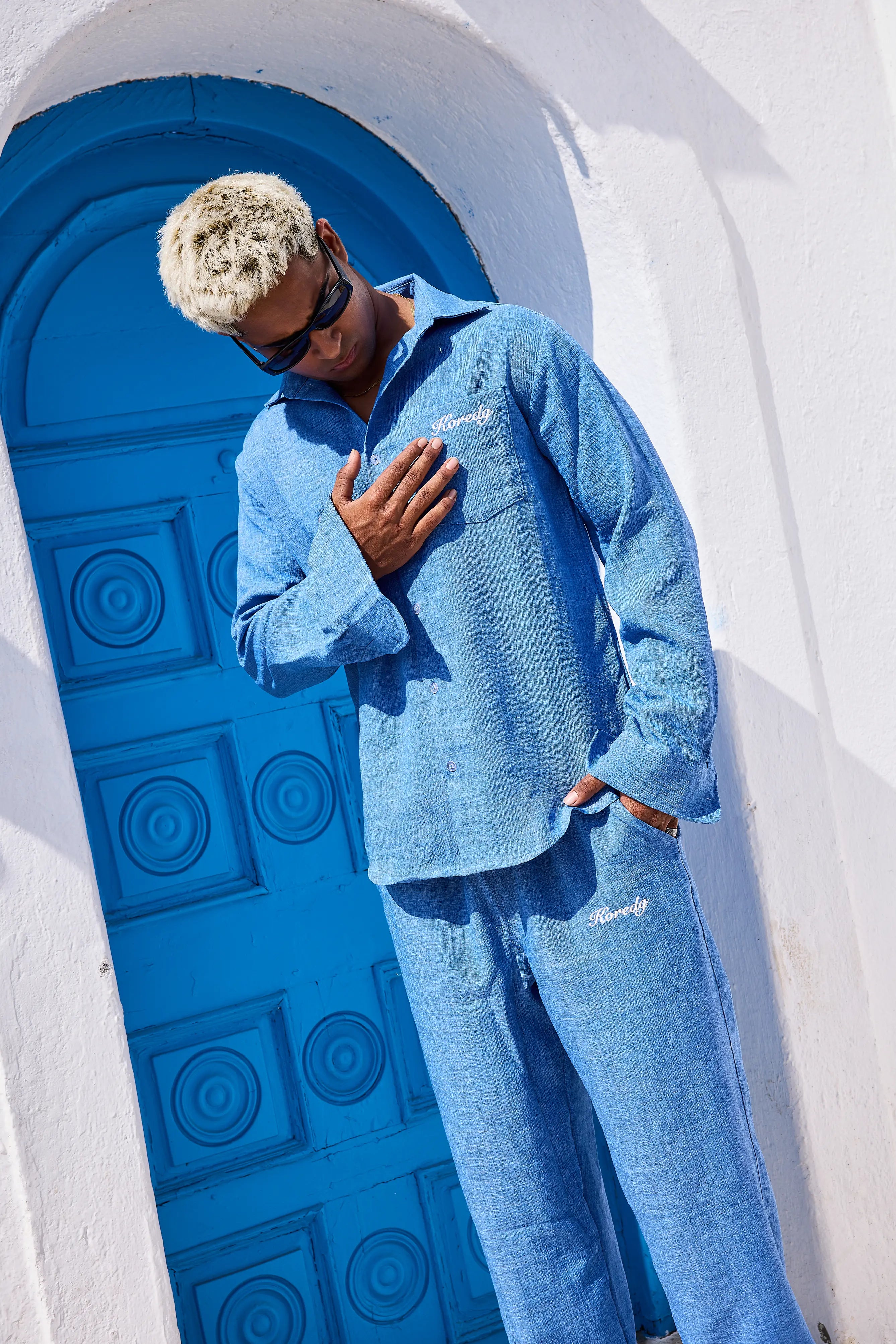 LINEN CO-ORD SET - BLUE