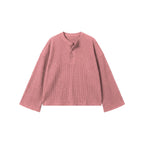 Pink Waffle Henley