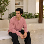Pink Waffle Henley