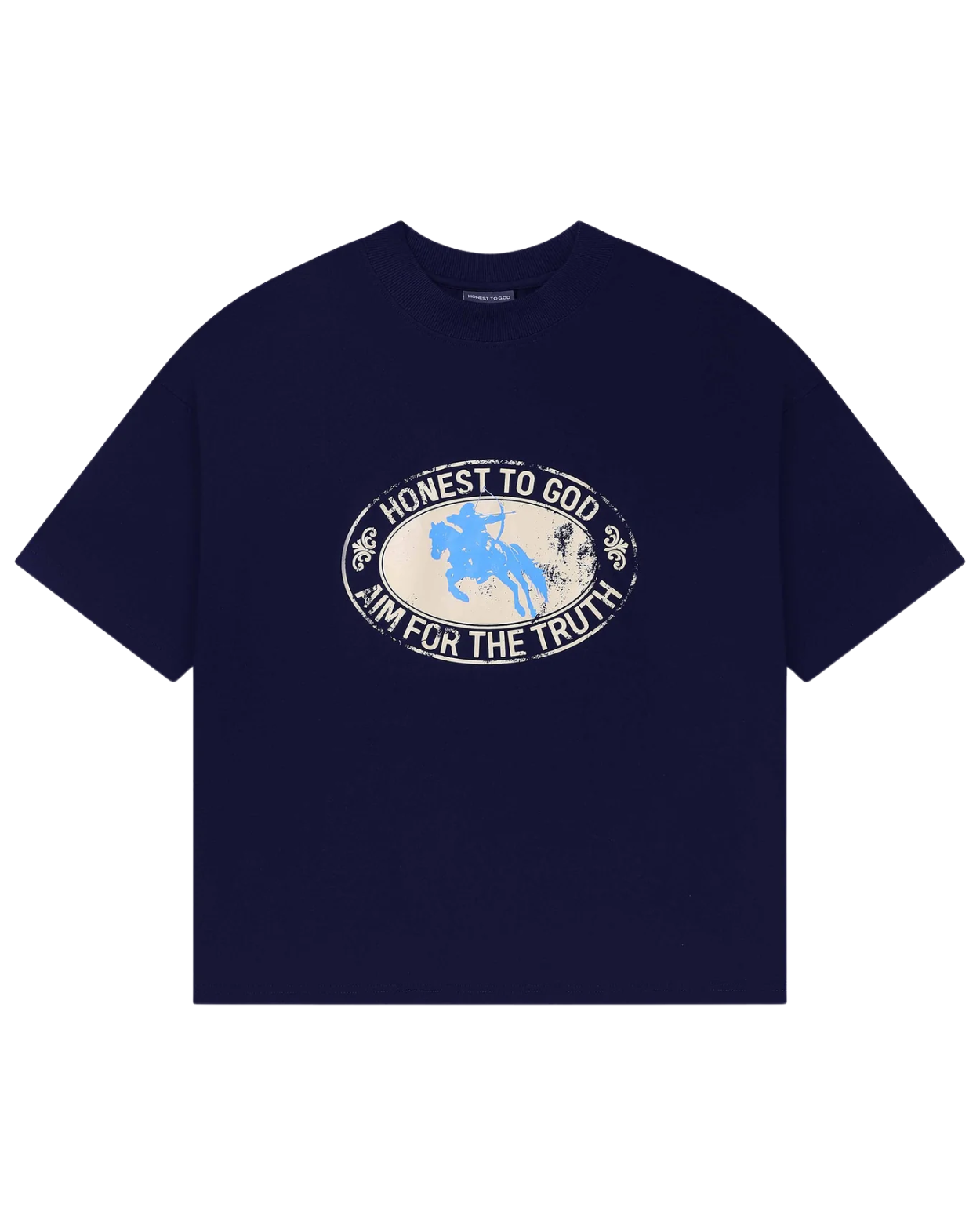 Aim Navy Blue Box Fit Tee