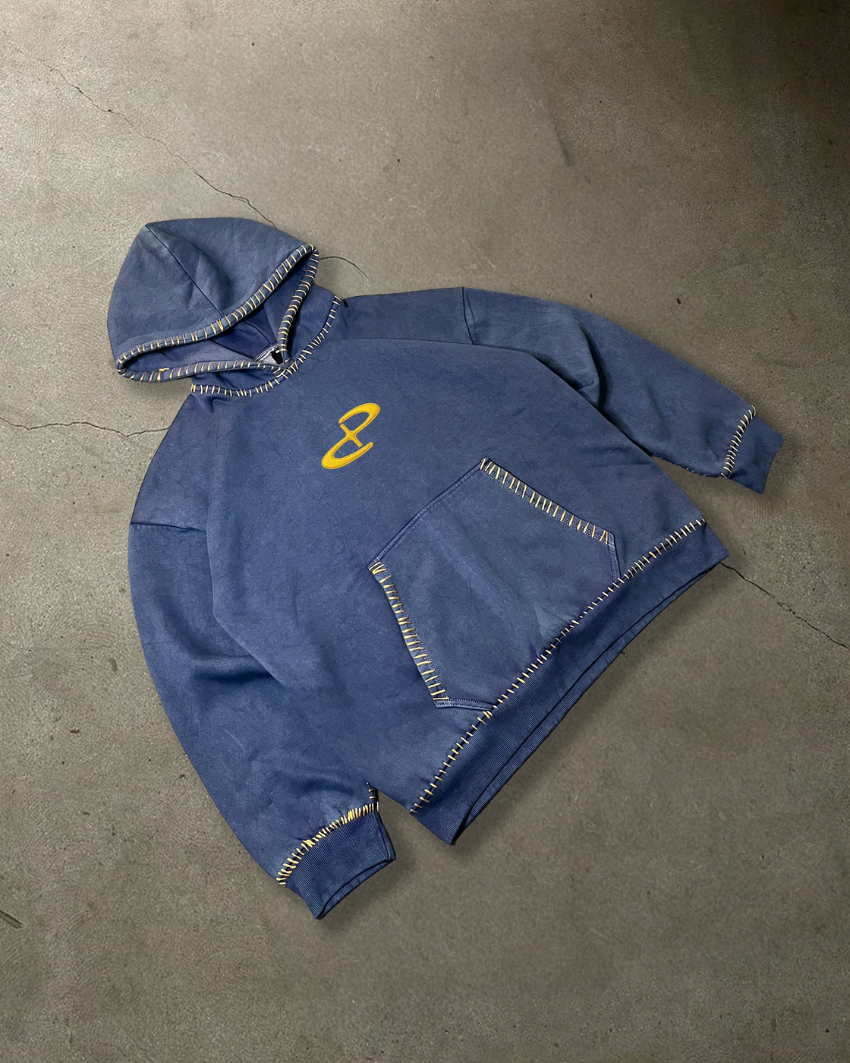 KANTHA INDIGO HOODIE