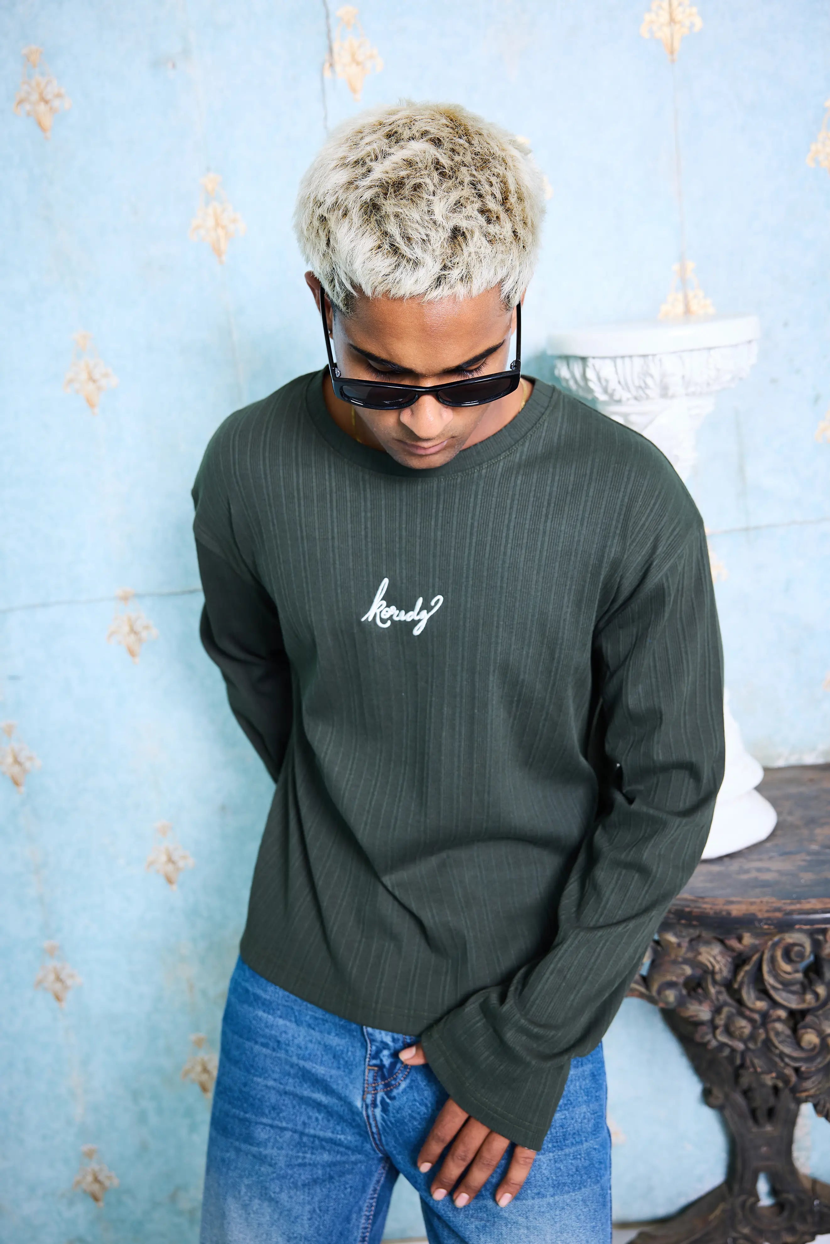 KOREDG JACQUARD FULL SLEEVES T-SHIRT