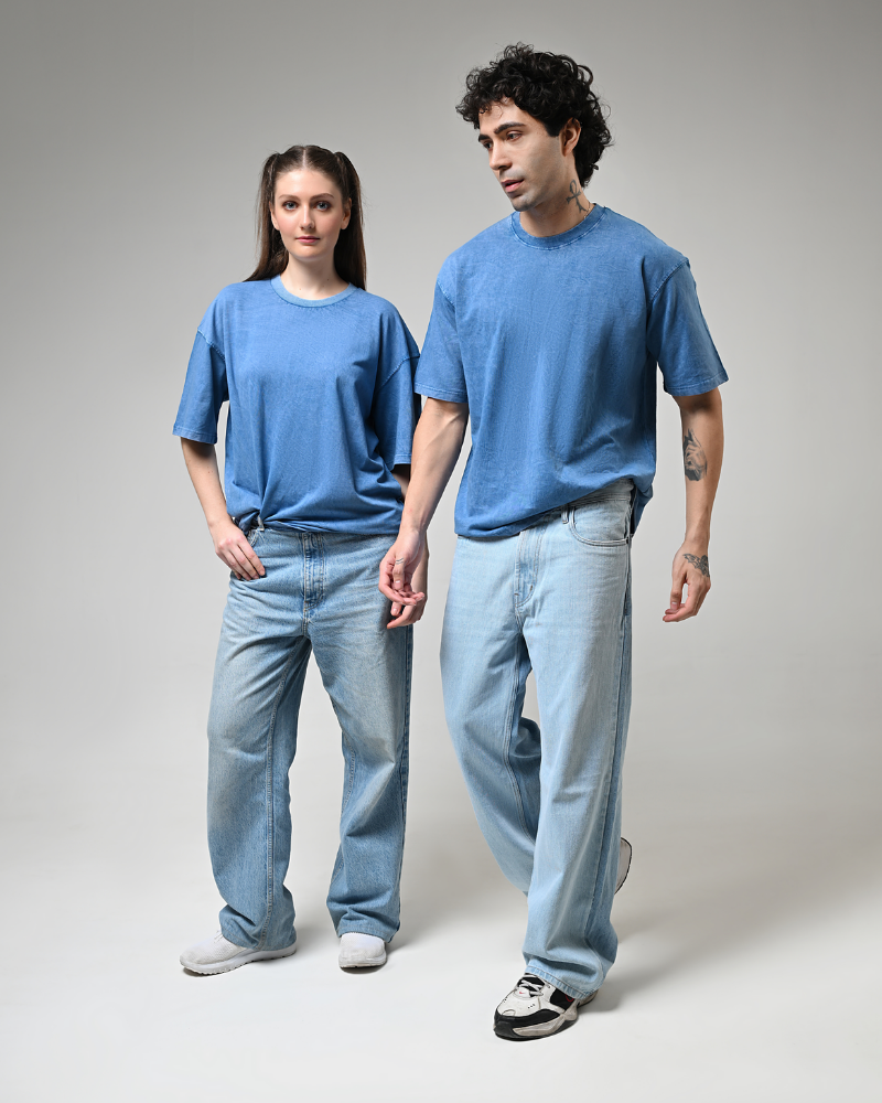 Acid Wash Ocean Blue