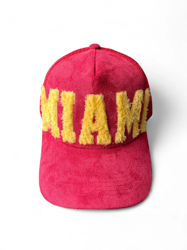 MIAMI - Red Suade Trucker Cap