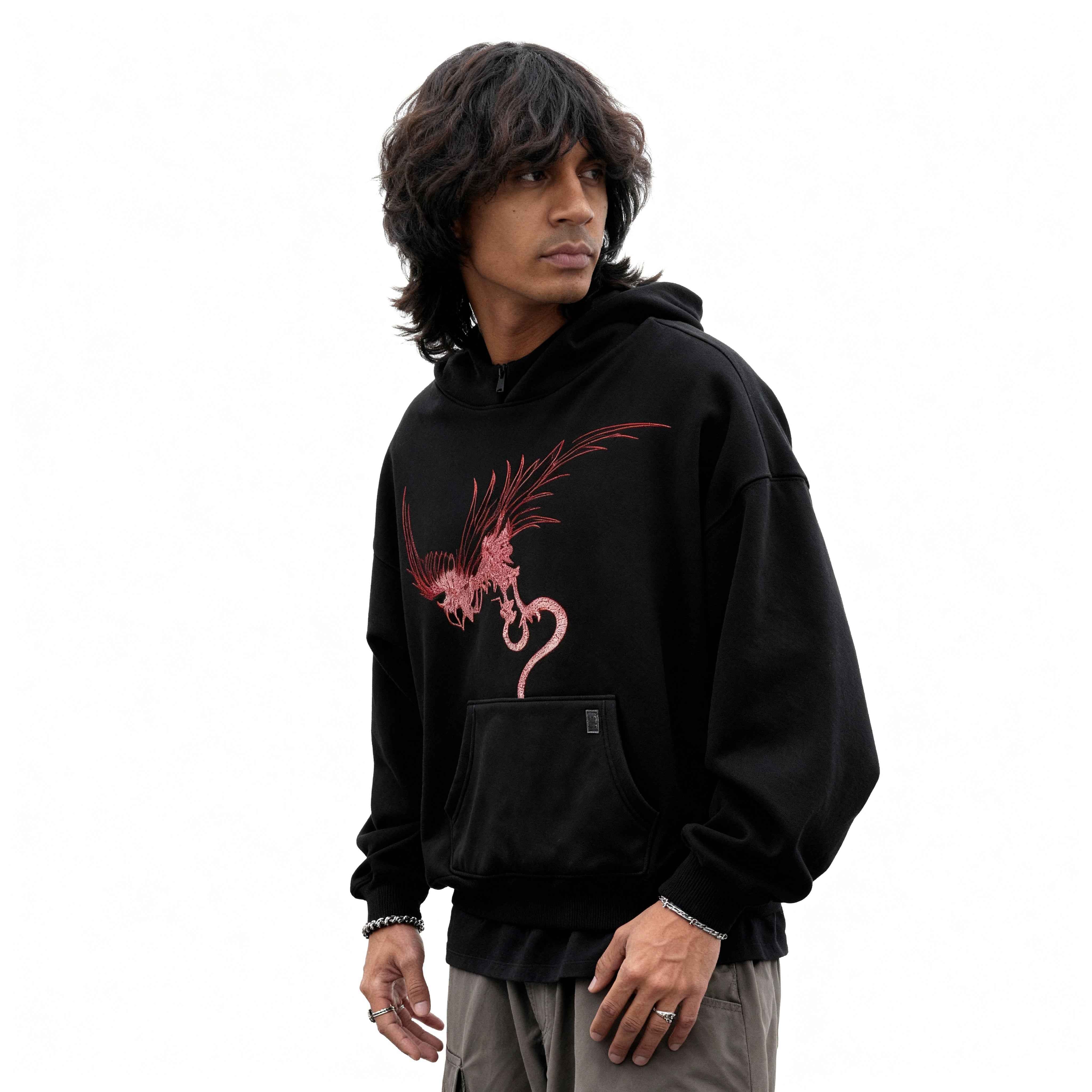 Crimson Wyvern Oversized Hoodie