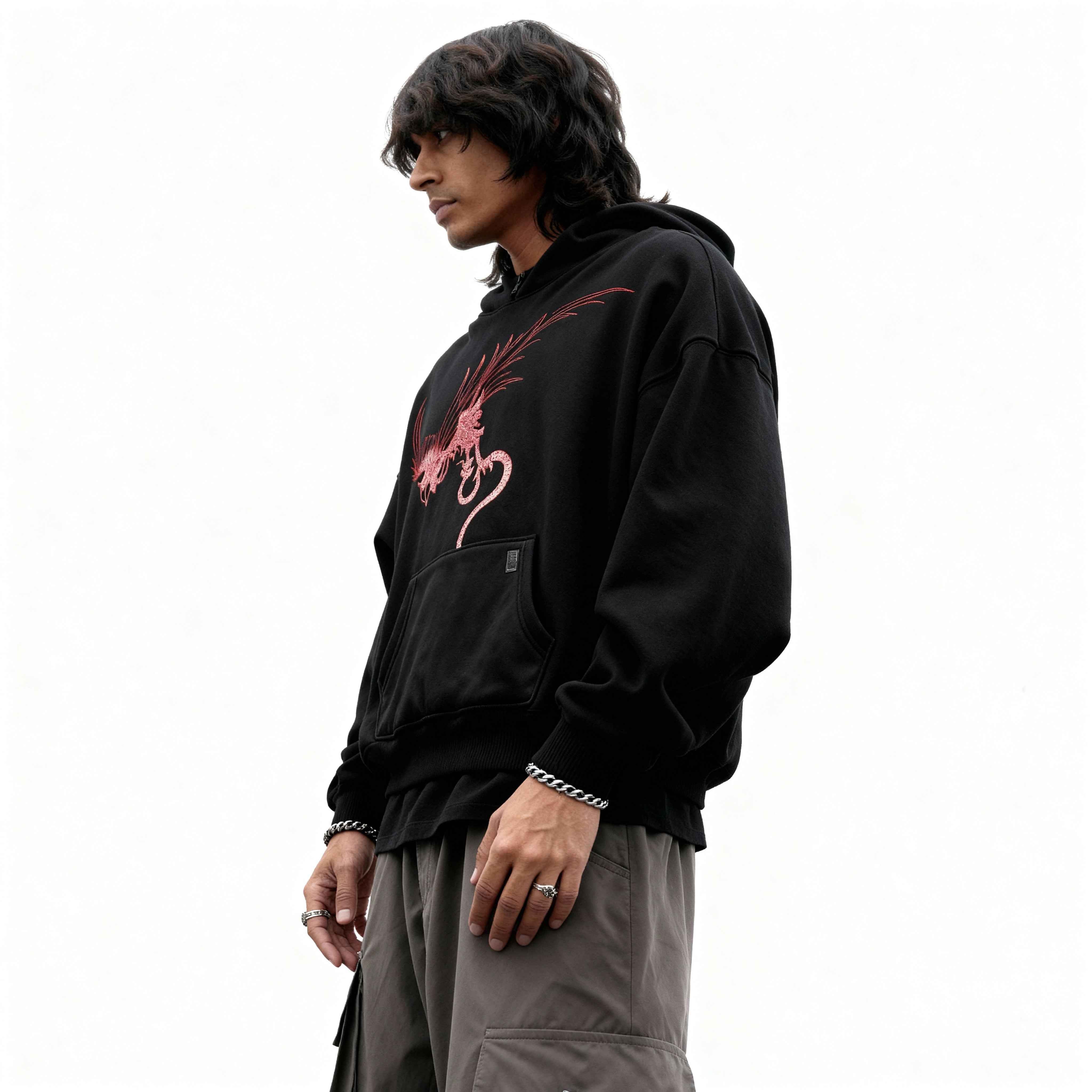 Crimson Wyvern Oversized Hoodie
