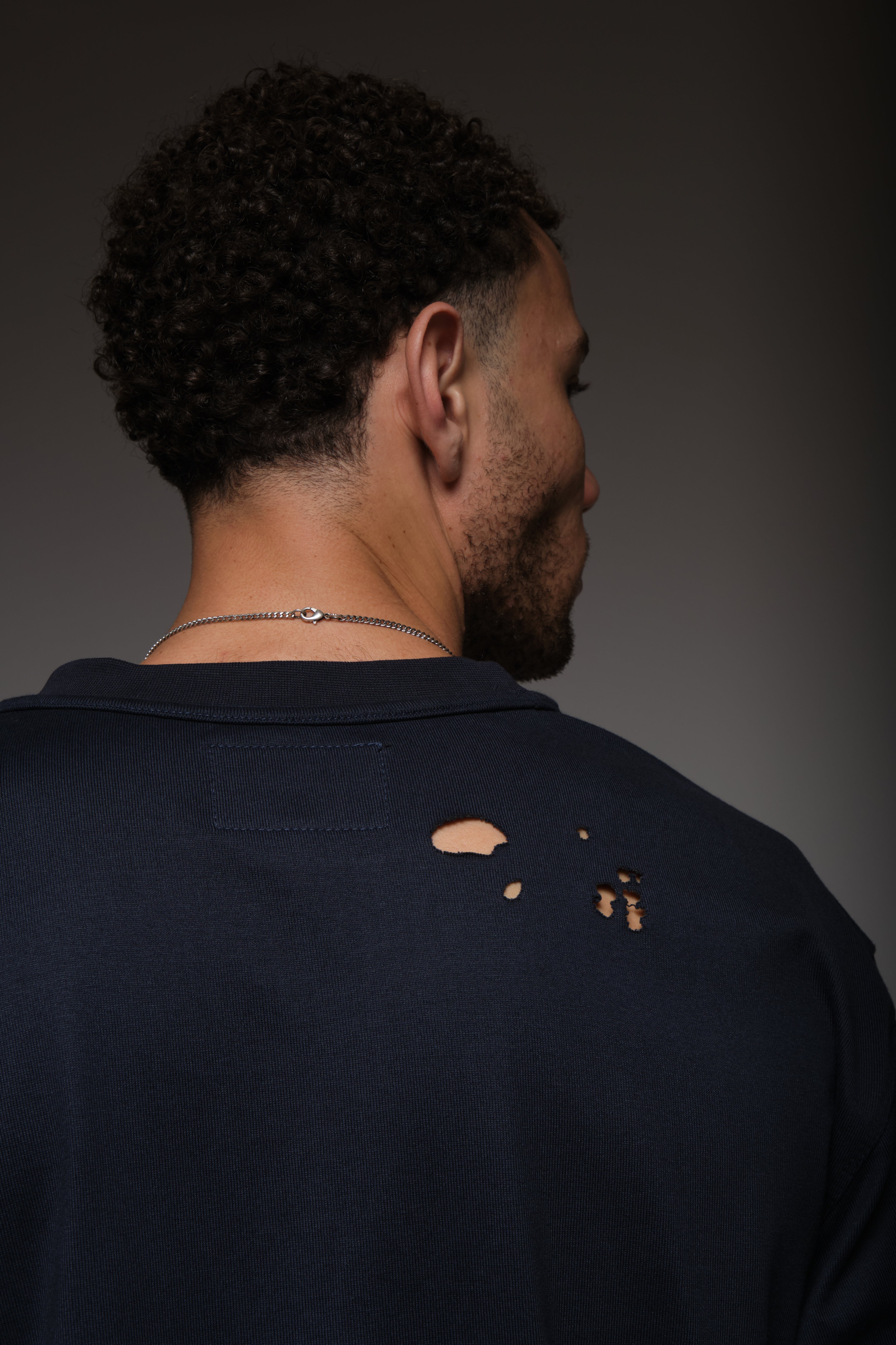 DYSTOPIAN BLOOM DISTRESSED TEE BLUE, DYSTOPIA