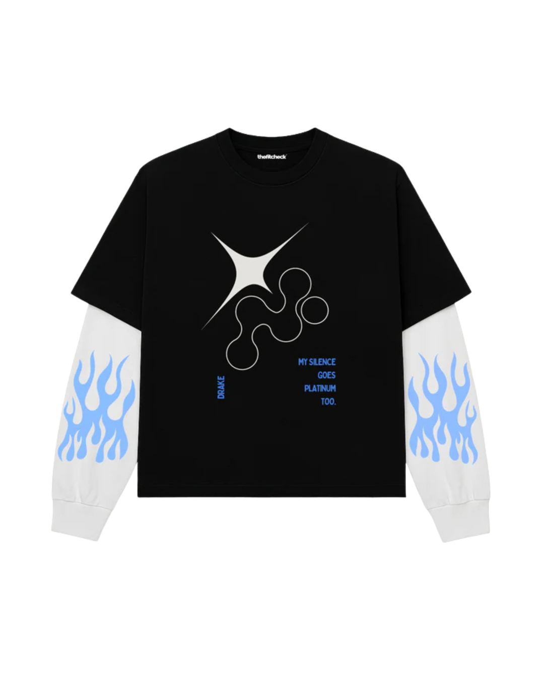 CHAMPAGNE PAPI DRAKE FAKE LONG SLEEVES BOXY TEE