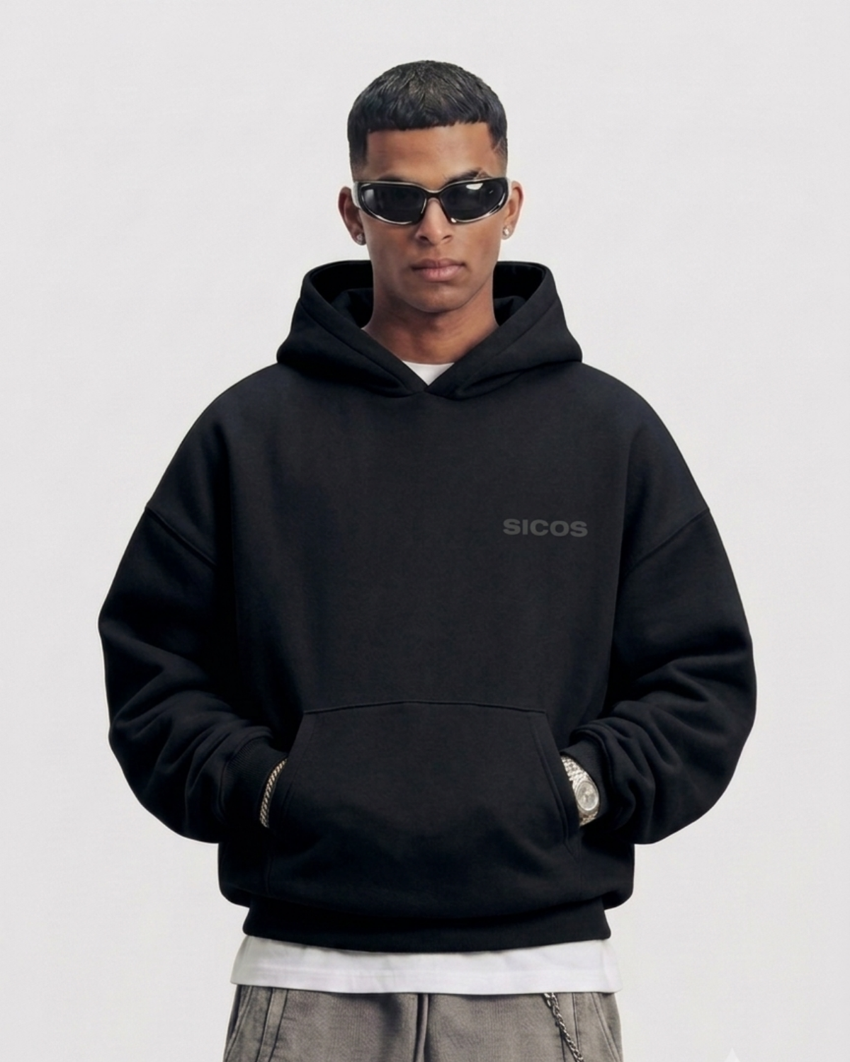 BLACK 360 GSM HOODIE - COLD 001