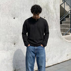Black Waffle Henley