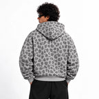 Grey Leopard Zip Hoodie