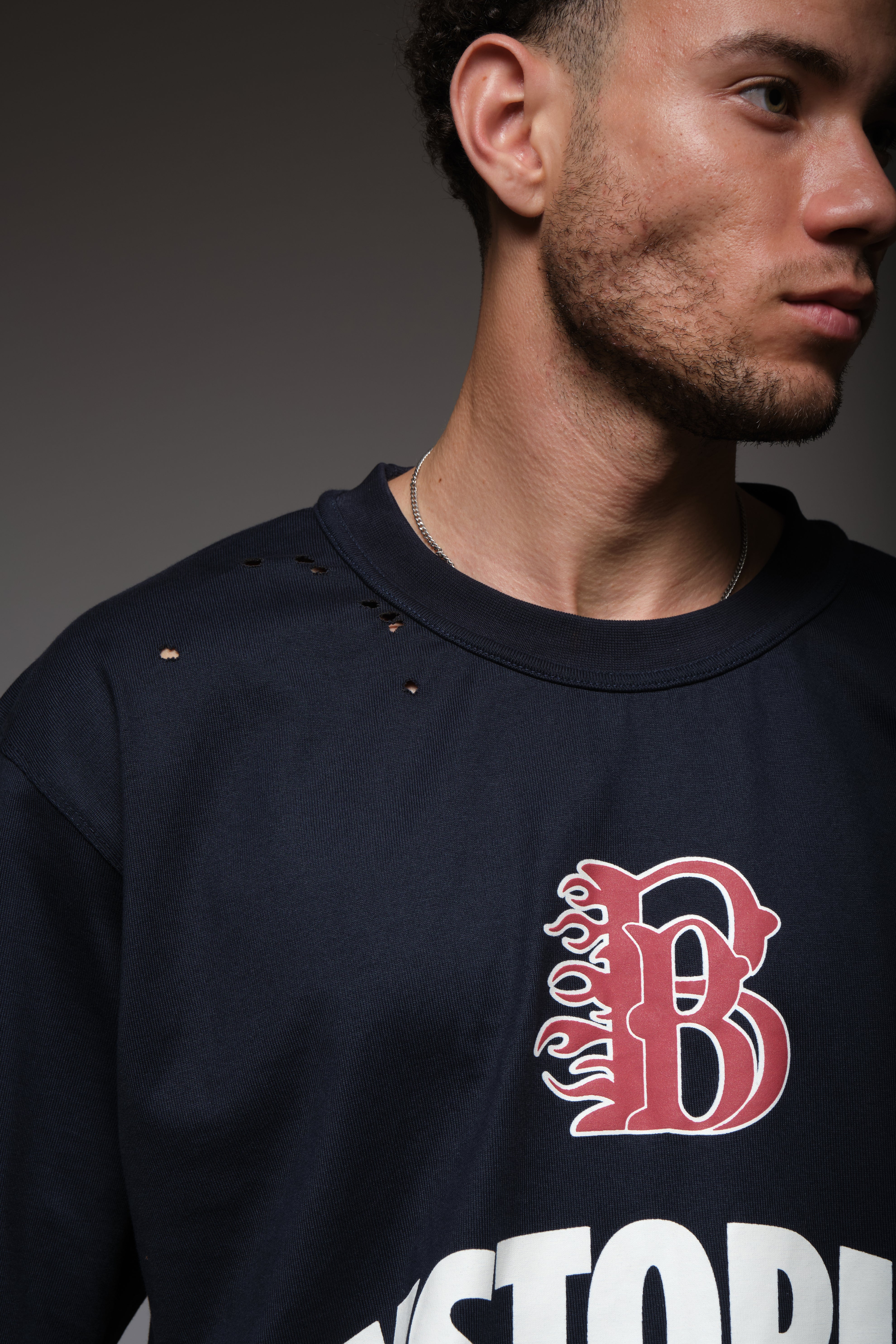 DYSTOPIAN BLOOM DISTRESSED TEE BLUE, DYSTOPIA