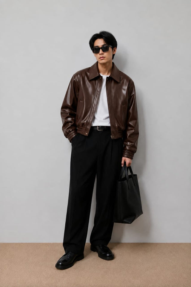Vintage Bomber Brown Jacket