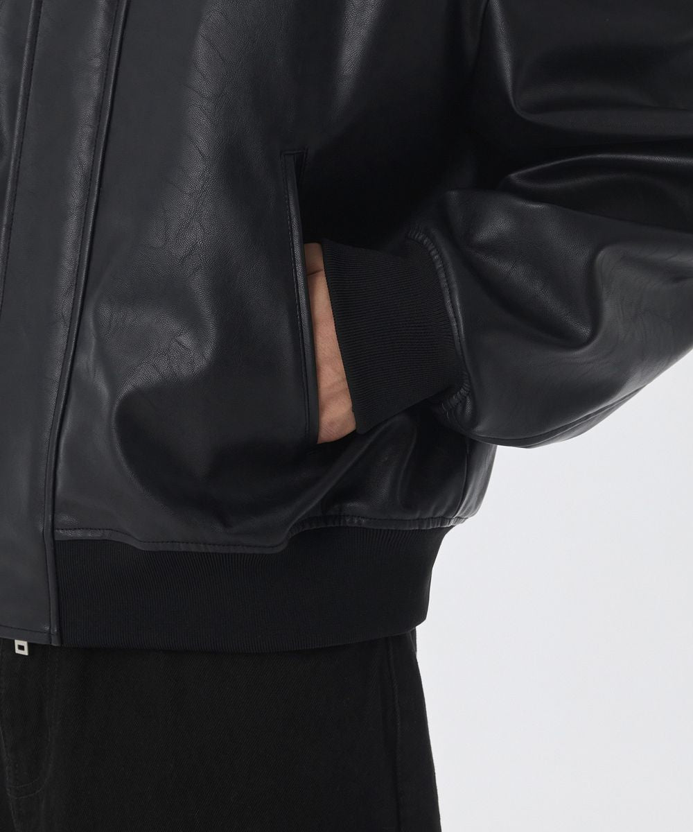NOIR HOODED LEATHER JACKET (EOSS)