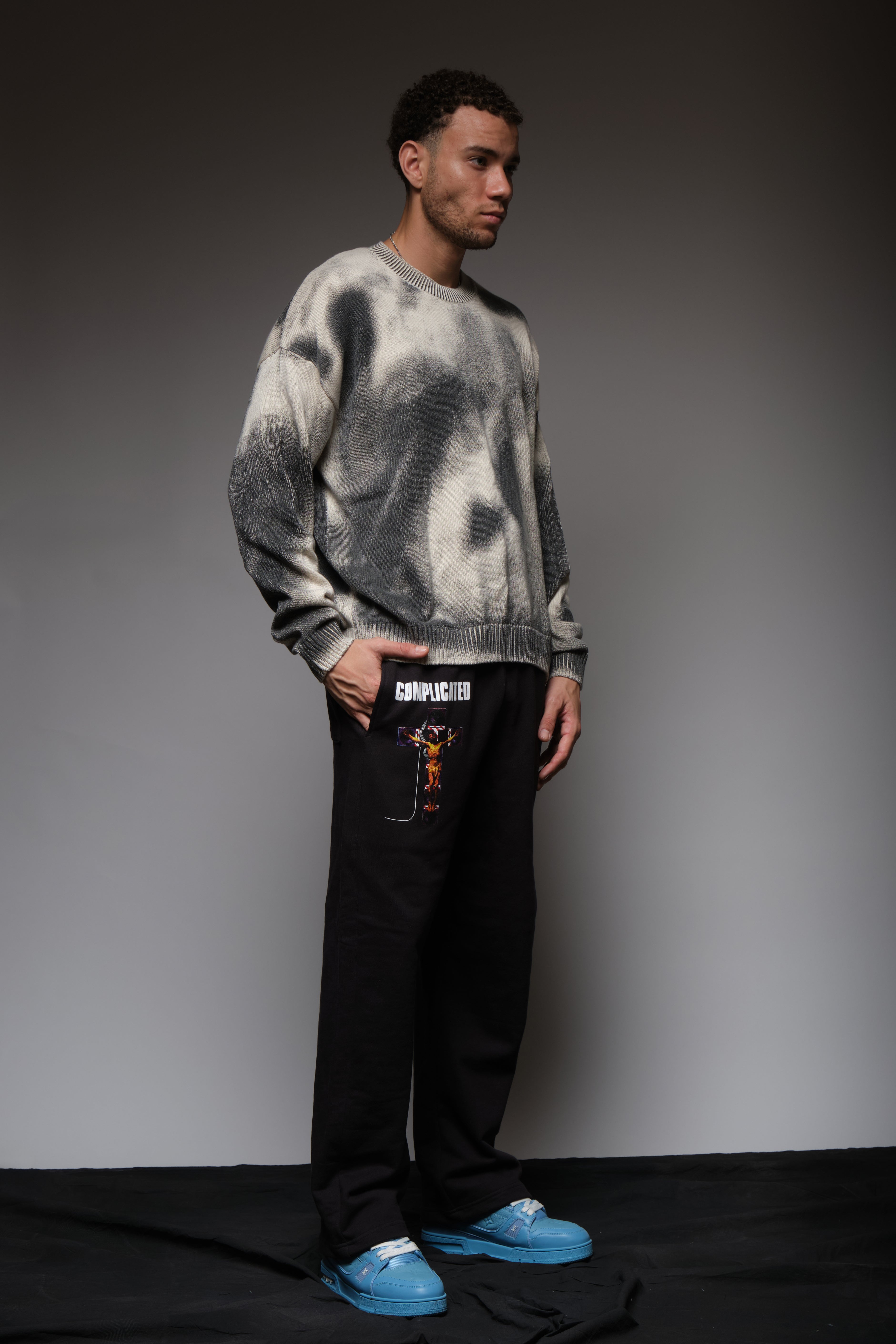 COMPLICATED TRACK PANTS BLACK, DYSTOPIA