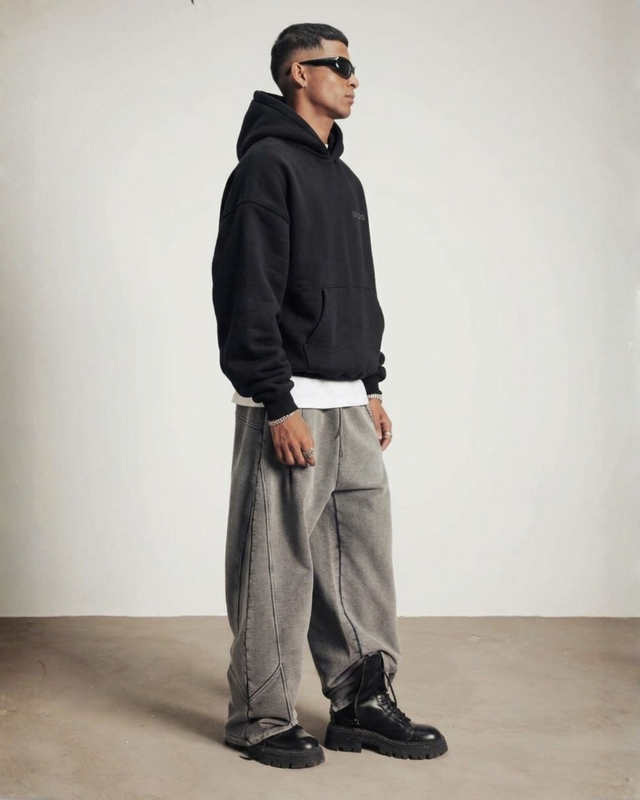 BLACK 360 GSM HOODIE - COLD 001