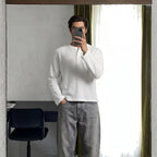 White Waffle Henley