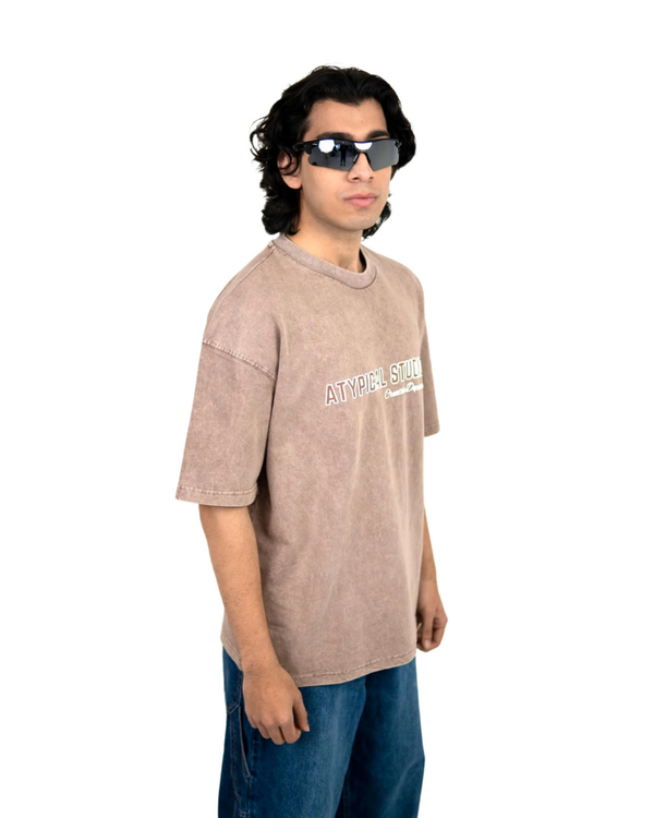 FADED FOUNDATION TEE -BROWN