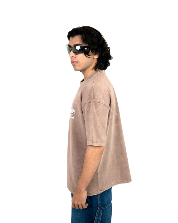 FADED FOUNDATION TEE -BROWN