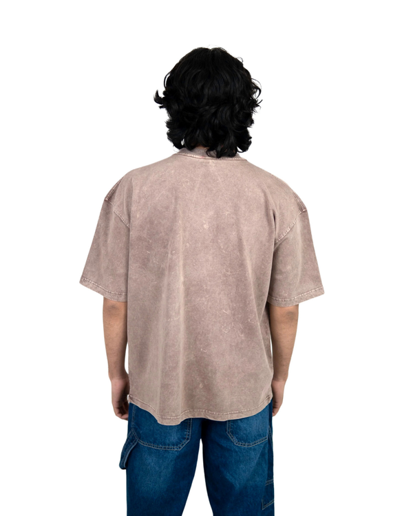 FADED FOUNDATION TEE -BROWN