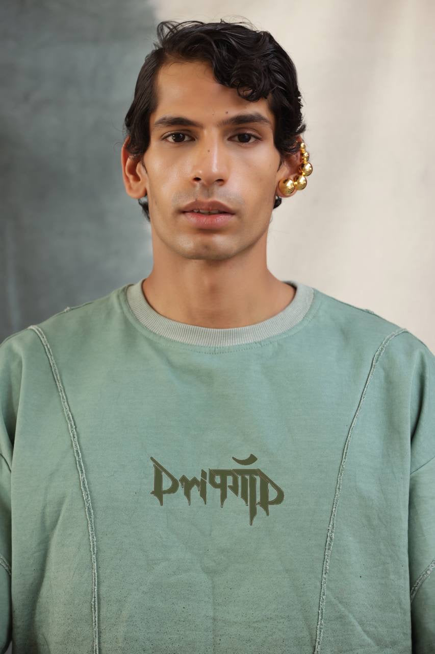 DUSTY GREEN STRIPED - Tshirt