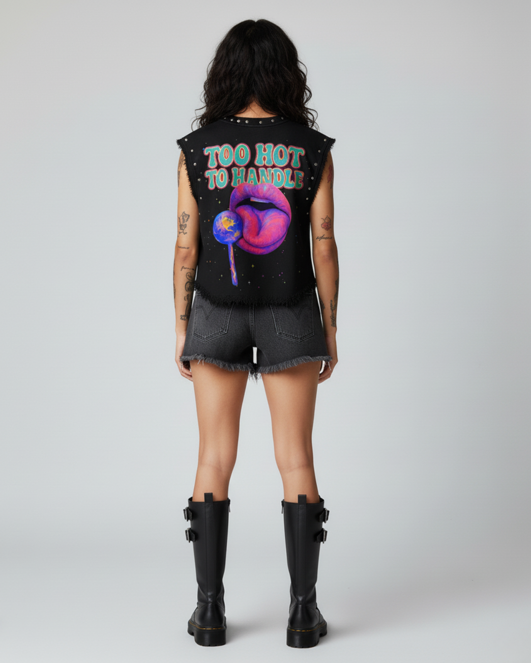 TOO HOT HANDLE UNISEX BLACK VEST (BOXYFIT)