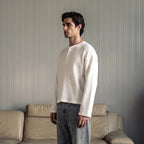 White Waffle Henley
