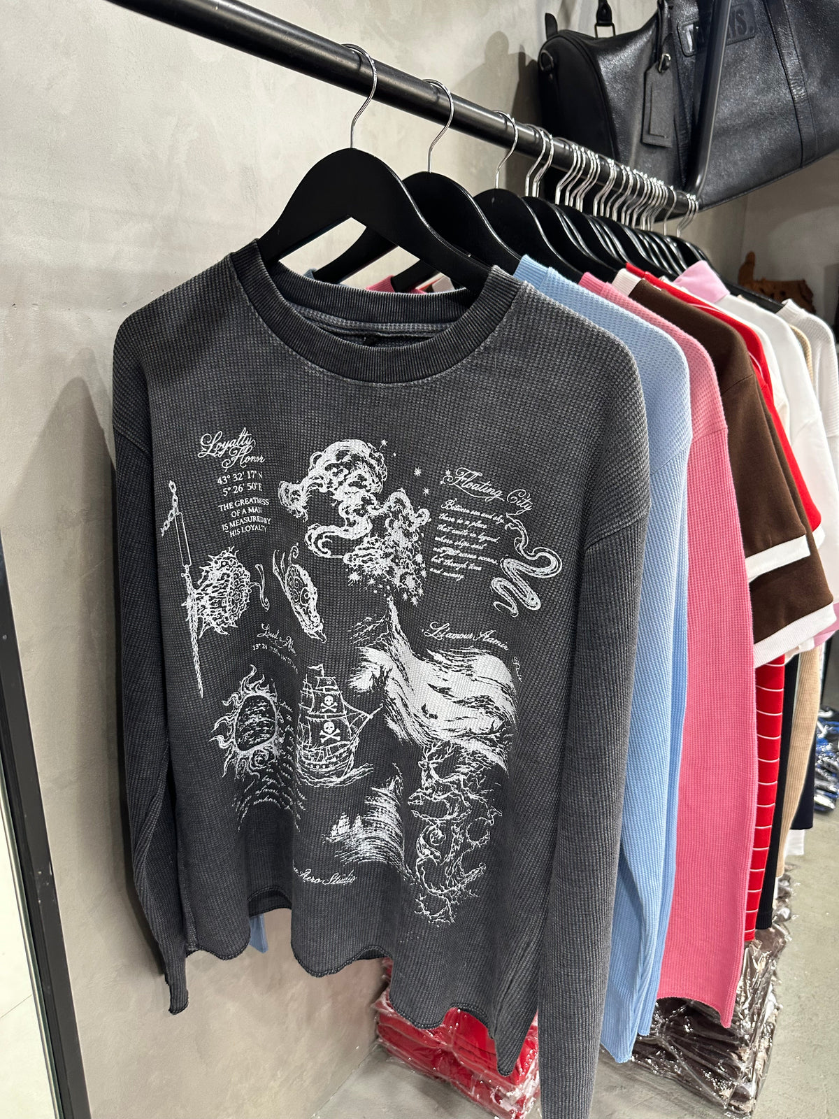WAFFLE WASHED TEE