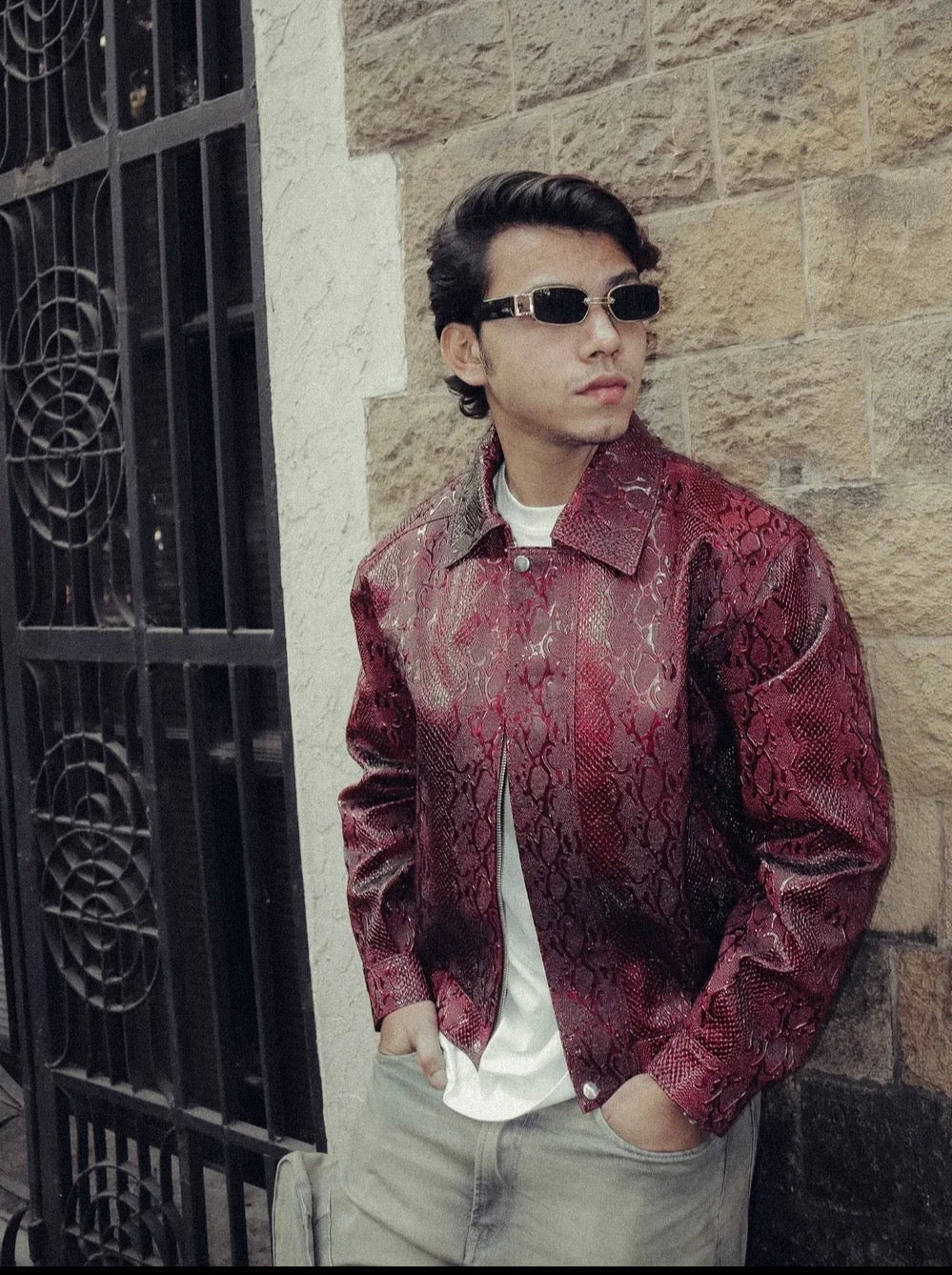 Snake Maroon  Jacket