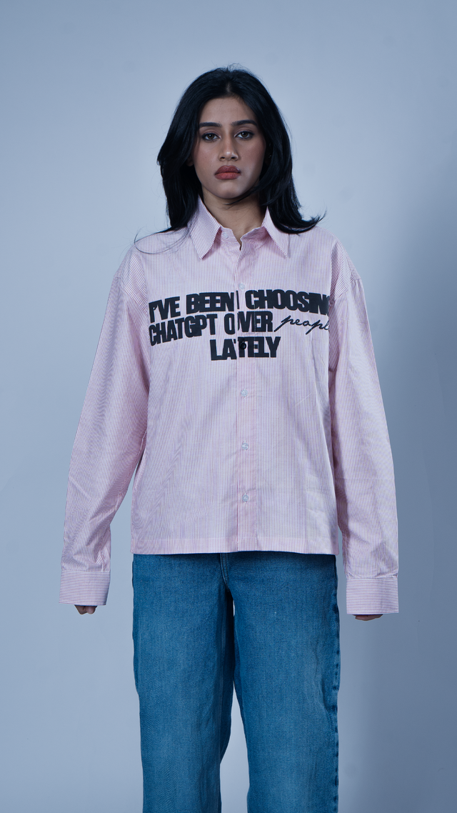 Micro striped 'Chat gpt' Shirt