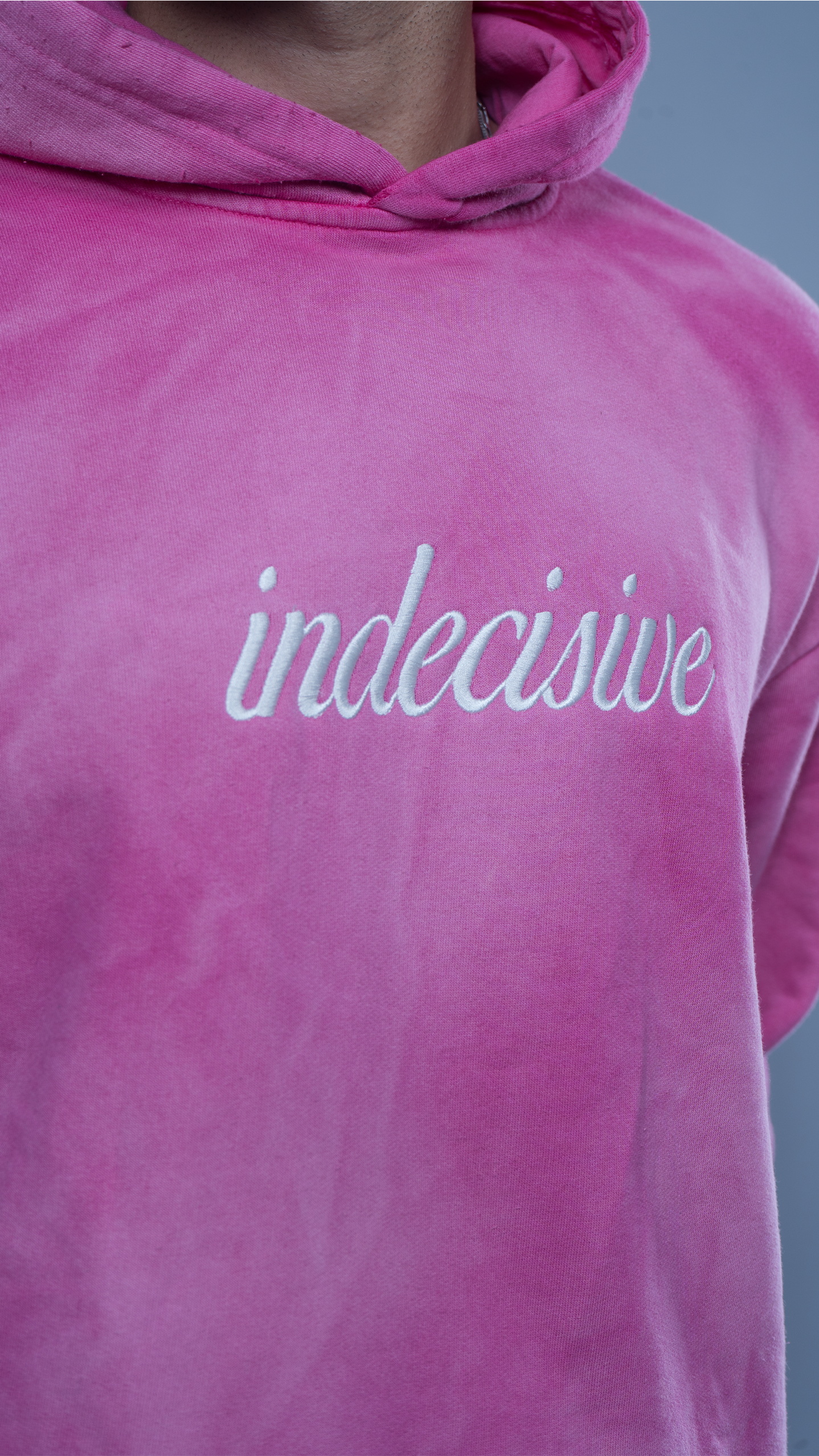 Pink sunfade cropped hoodie