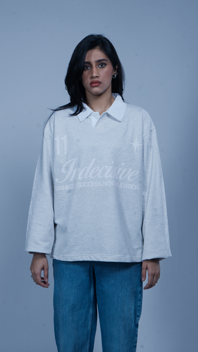 '11' COLLARED SWEATSHIRT