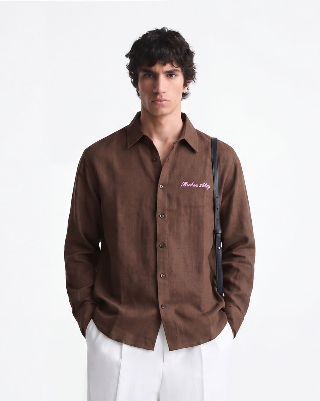 CHOCOLATE FUGE LINEN/COTTON SHIRT