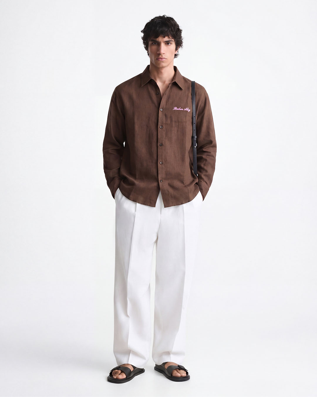 CHOCOLATE FUGE LINEN/COTTON SHIRT