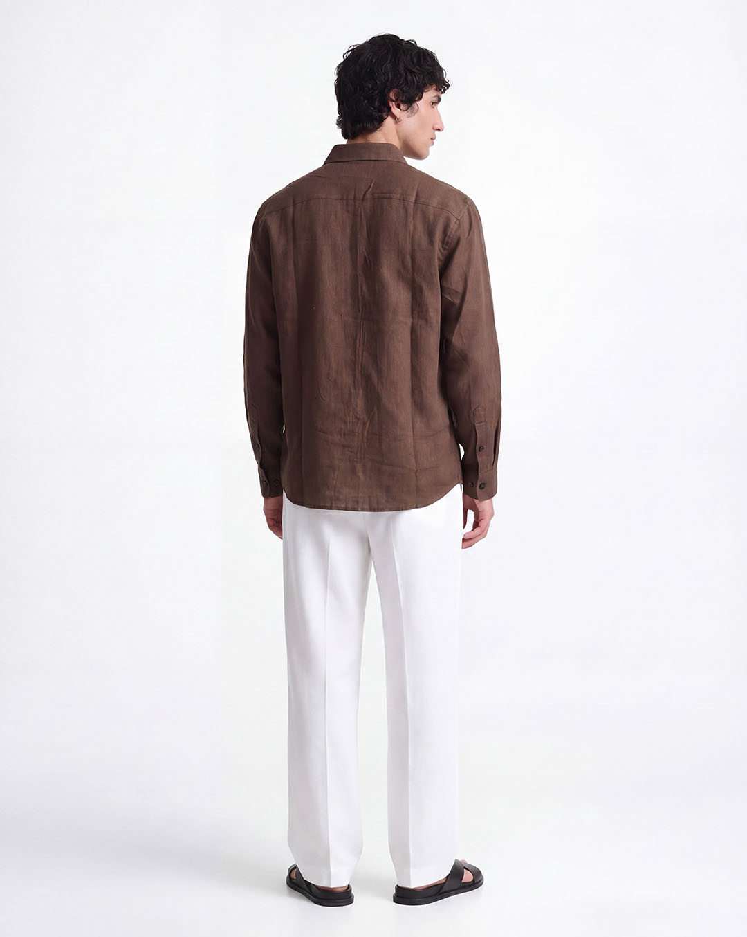 CHOCOLATE FUGE LINEN/COTTON SHIRT