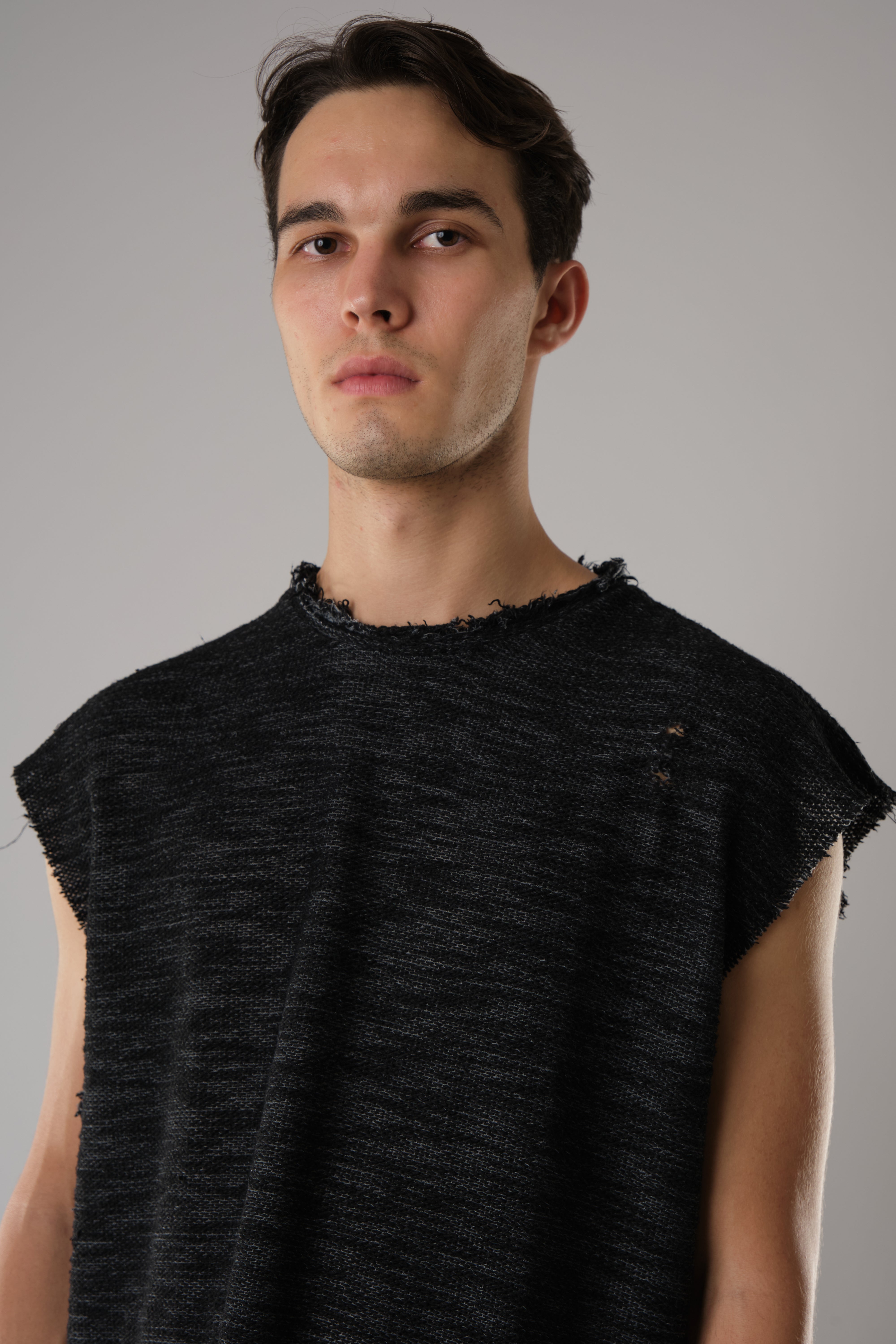 COW BOY, FEATURING HEAVILY DISTRESSED EDGES BLACK