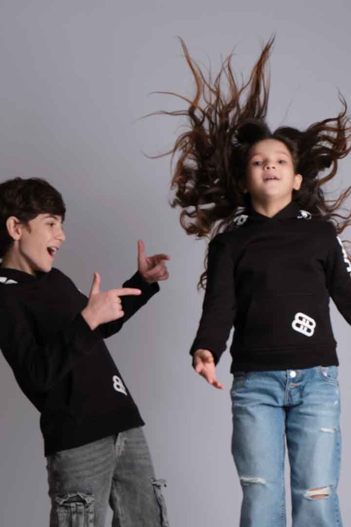 BASIC HOODIE BLACK KIDS