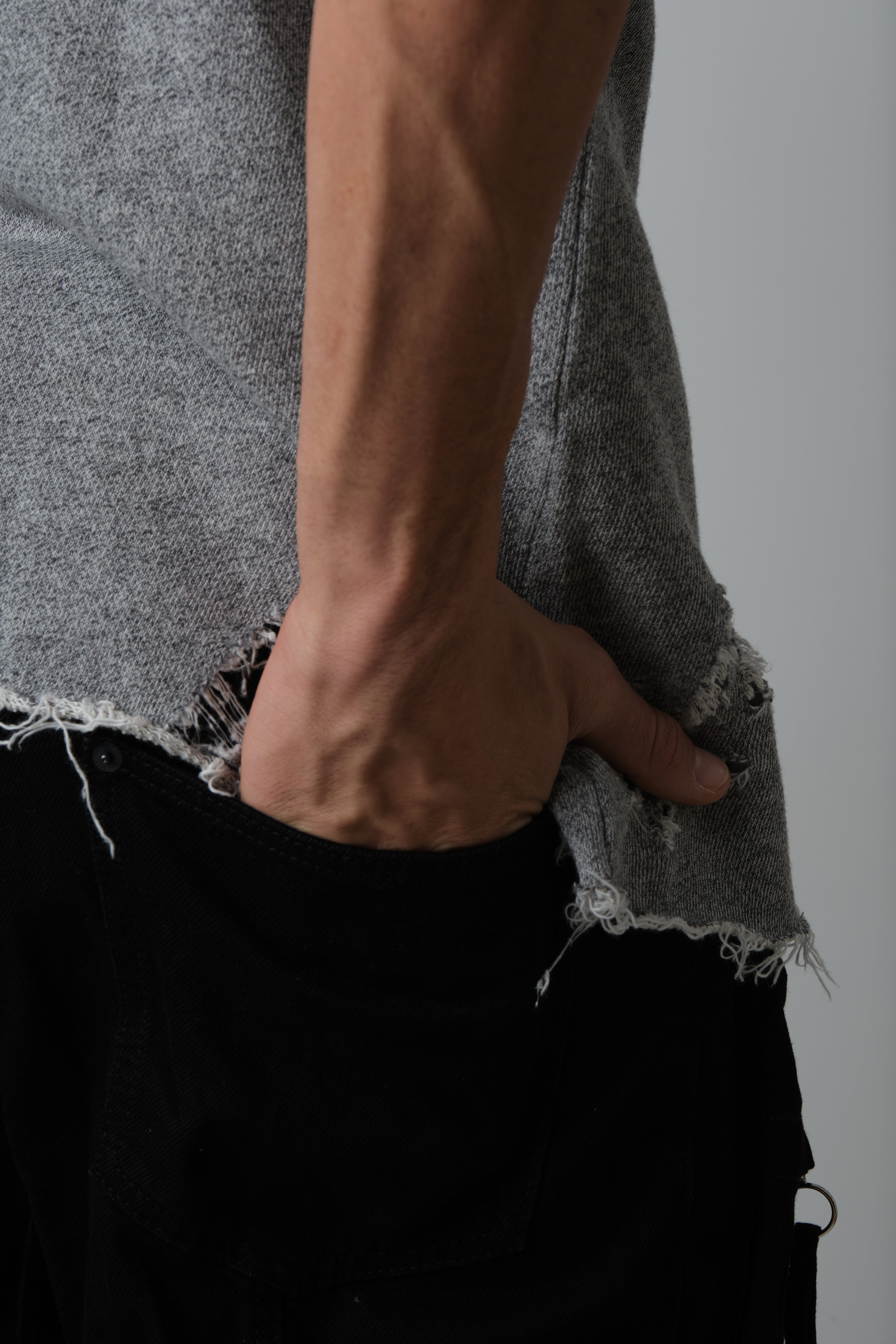 COW BOY T, FEATURING HEAVILY DISTRESSED EDGES