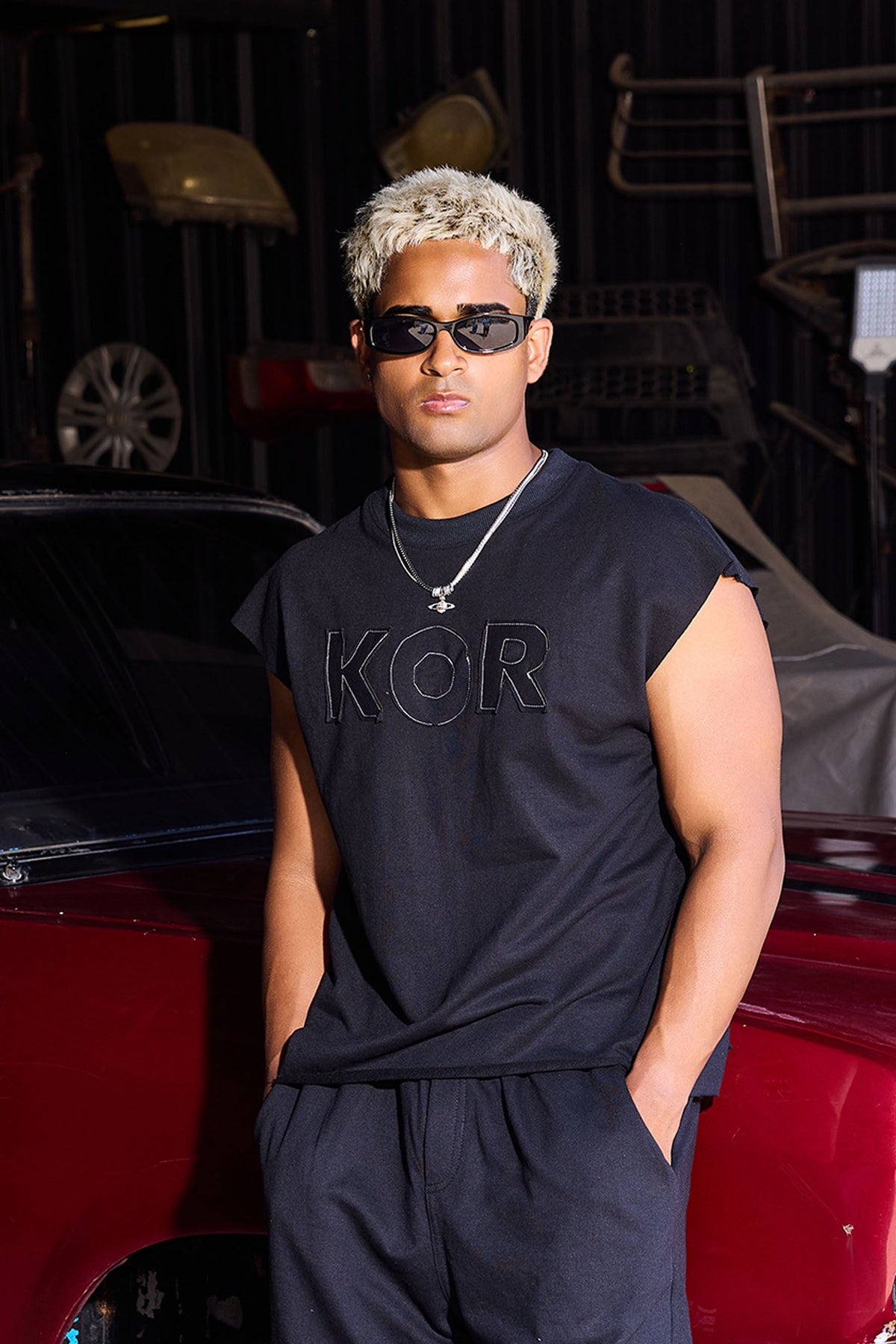 KOREDG CROP BOXY TANK - BLACK